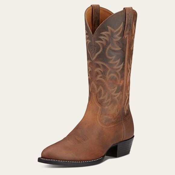 Ariat Men\'s Heritage Traditional R Toe Distressed Brown Western Cowboy Boot 8.5 main image 5
